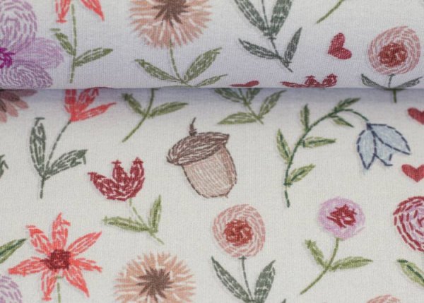 Embroidery Flowers Swafing French Terry embroidery look by Christiane Zielinski